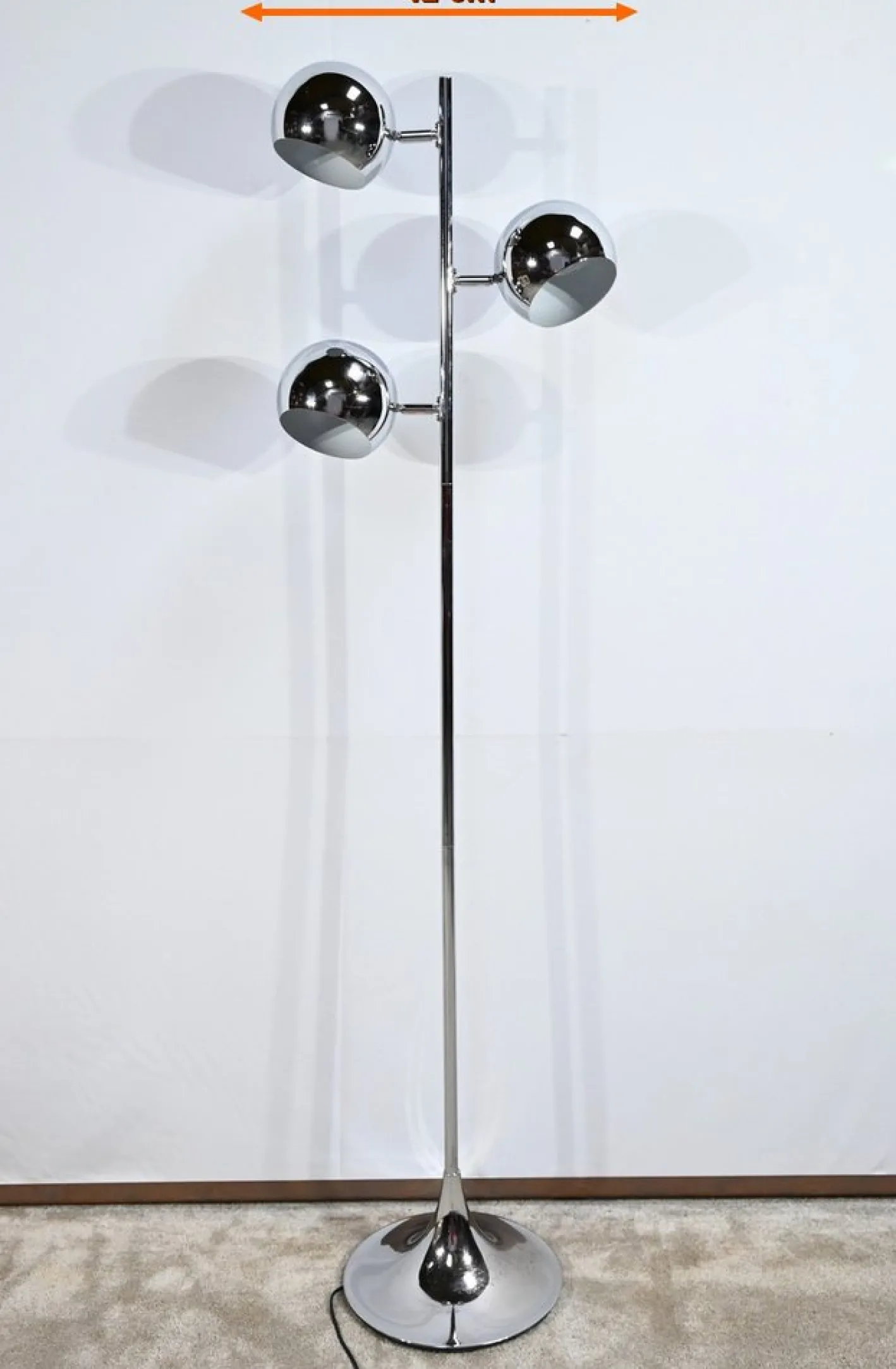 Vintage Stehlampe aus verchromtem Metall, 1970