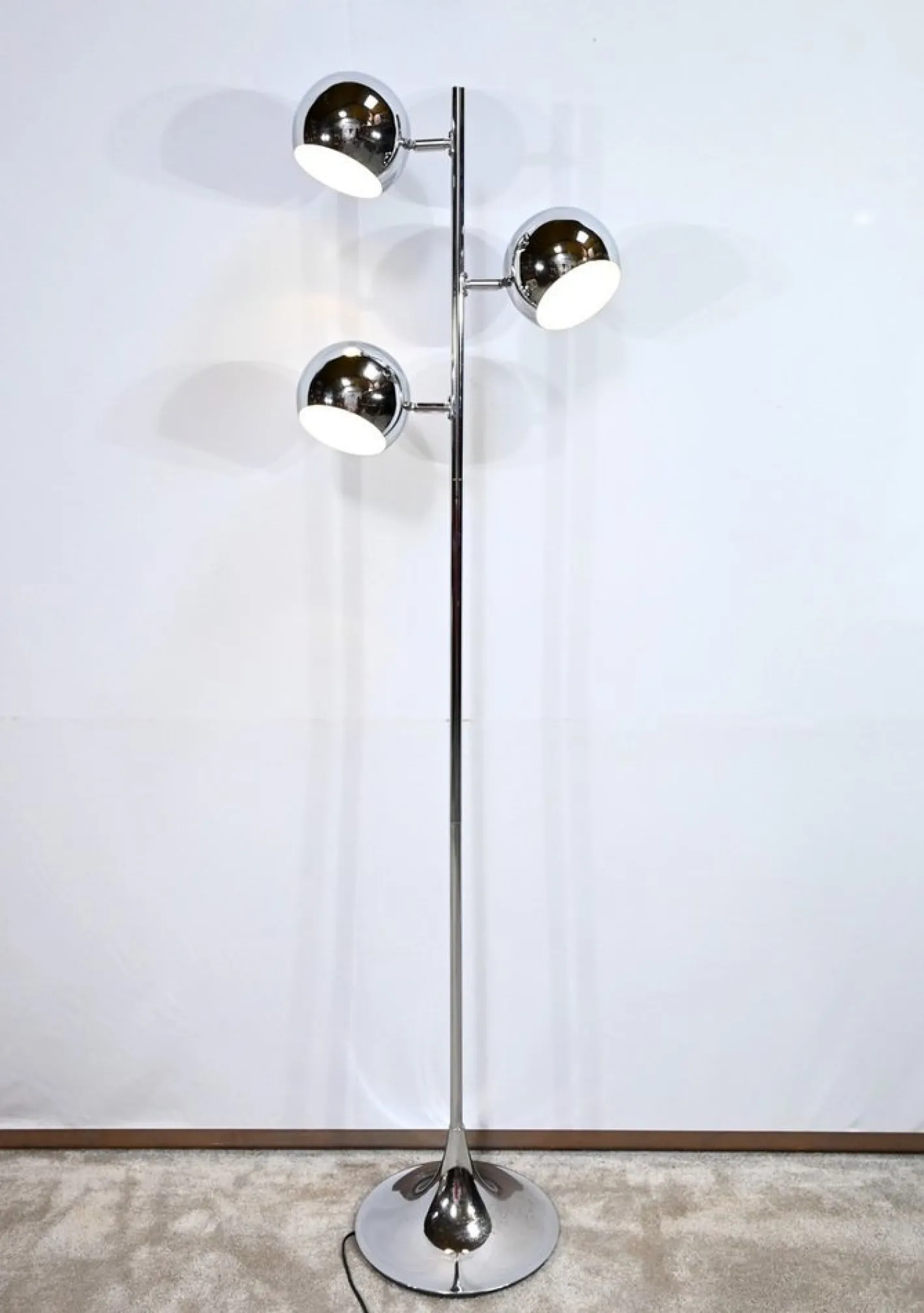 Vintage Stehlampe aus verchromtem Metall, 1970