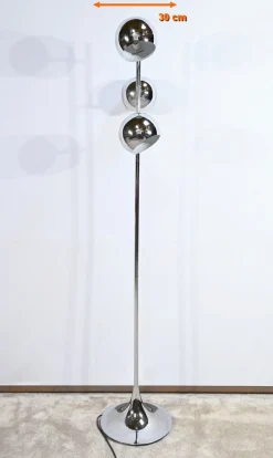 Vintage Stehlampe aus verchromtem Metall, 1970