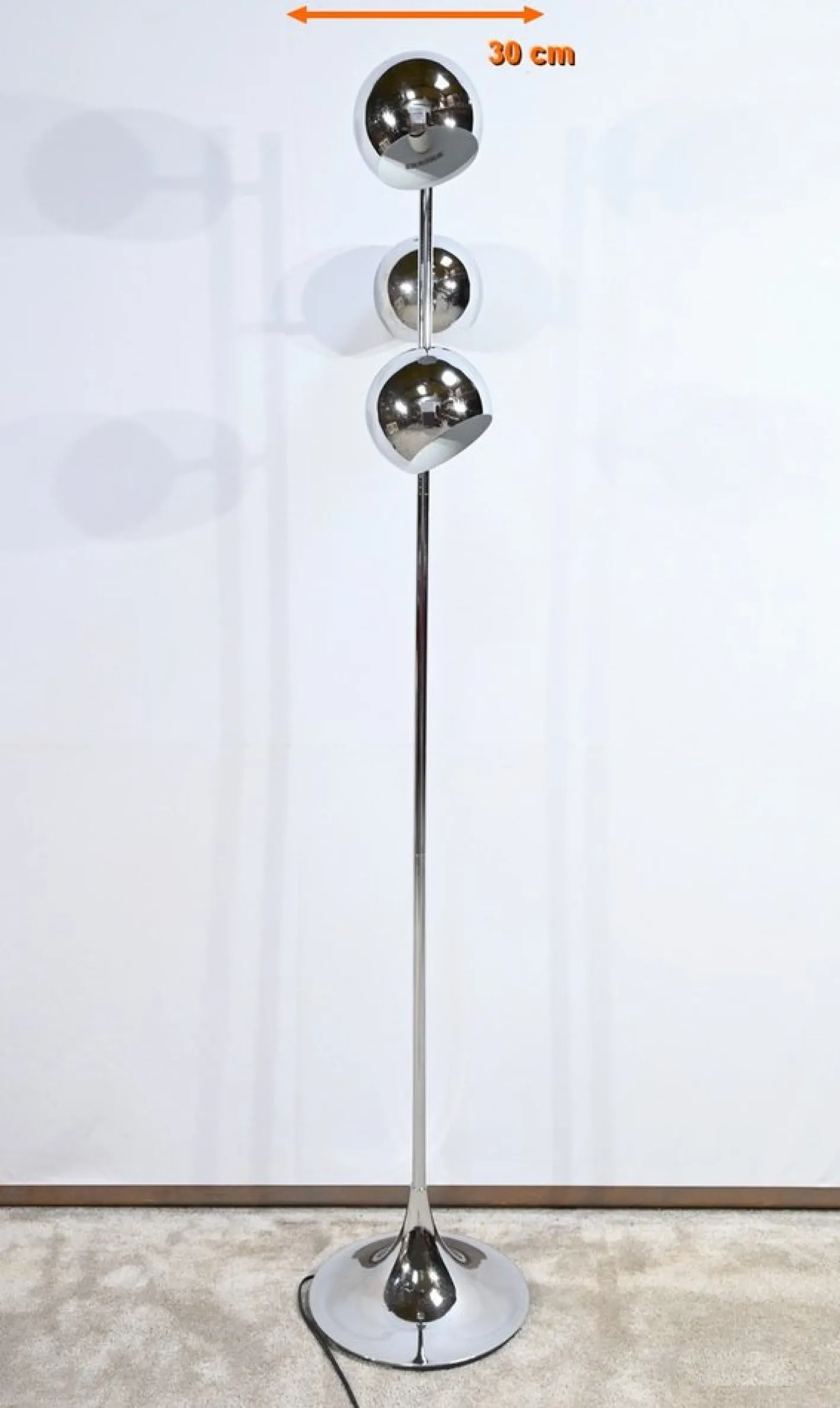 Vintage Stehlampe aus verchromtem Metall, 1970