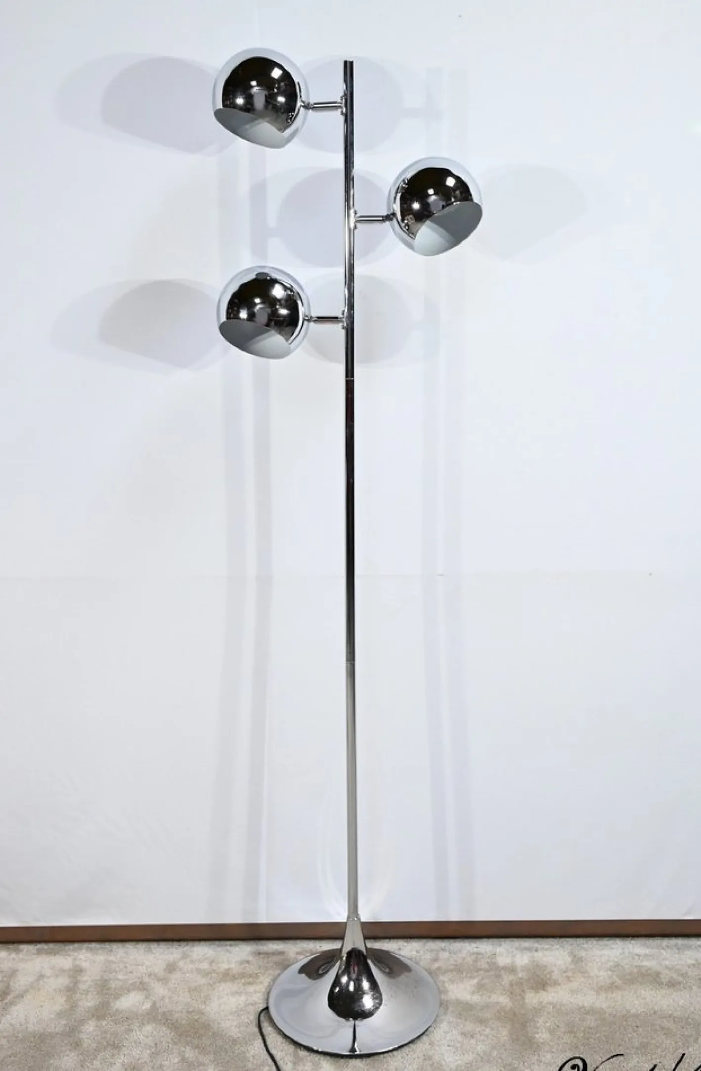 Vintage Stehlampe aus verchromtem Metall, 1970