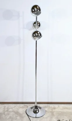 Vintage Stehlampe aus verchromtem Metall, 1970