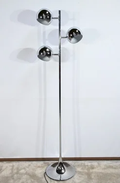Vintage Stehlampe aus verchromtem Metall, 1970