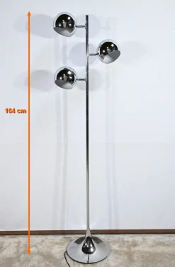 Vintage Stehlampe aus verchromtem Metall, 1970