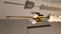 Vintage Stehlampe aus Weiß lackiertem Holz mit Blumendekor von Fontana Arte, 1940er