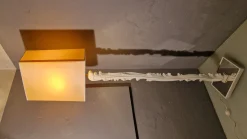 Vintage Stehlampe aus Weiß lackiertem Holz mit Blumendekor von Fontana Arte, 1940er
