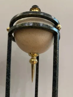 Vintage Stehlampen aus Travertin & Messing von Michael Taylor, 1980, 2er Set