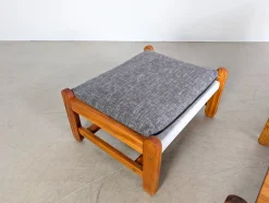 Vintage Stühle mit Verbindungstisch & Fußhocker von Niels Eilersen, 4er Set
