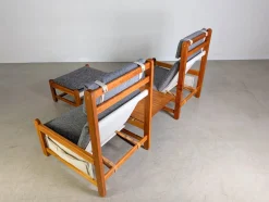 Vintage Stühle mit Verbindungstisch & Fußhocker von Niels Eilersen, 4er Set