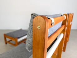 Vintage Stühle mit Verbindungstisch & Fußhocker von Niels Eilersen, 4er Set
