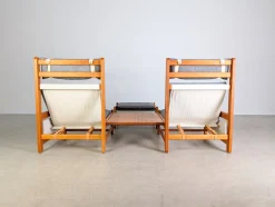 Vintage Stühle mit Verbindungstisch & Fußhocker von Niels Eilersen, 4er Set