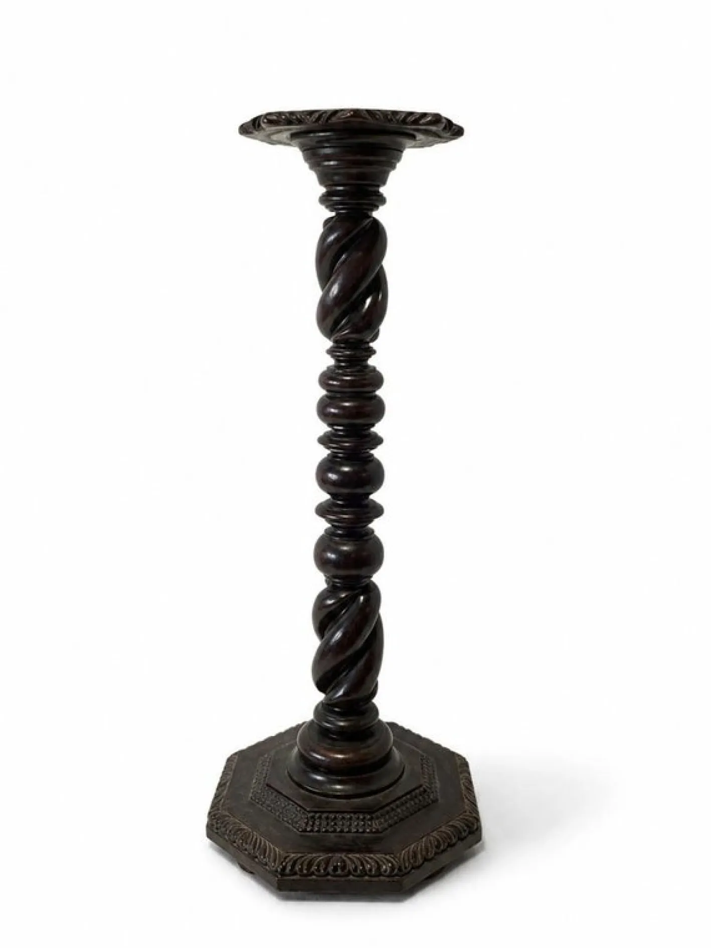 Vintage Säule aus edlem Holz, 19. Jh