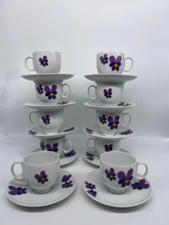 Vintage Tassen & Untertassen, 1970er, 10er Set