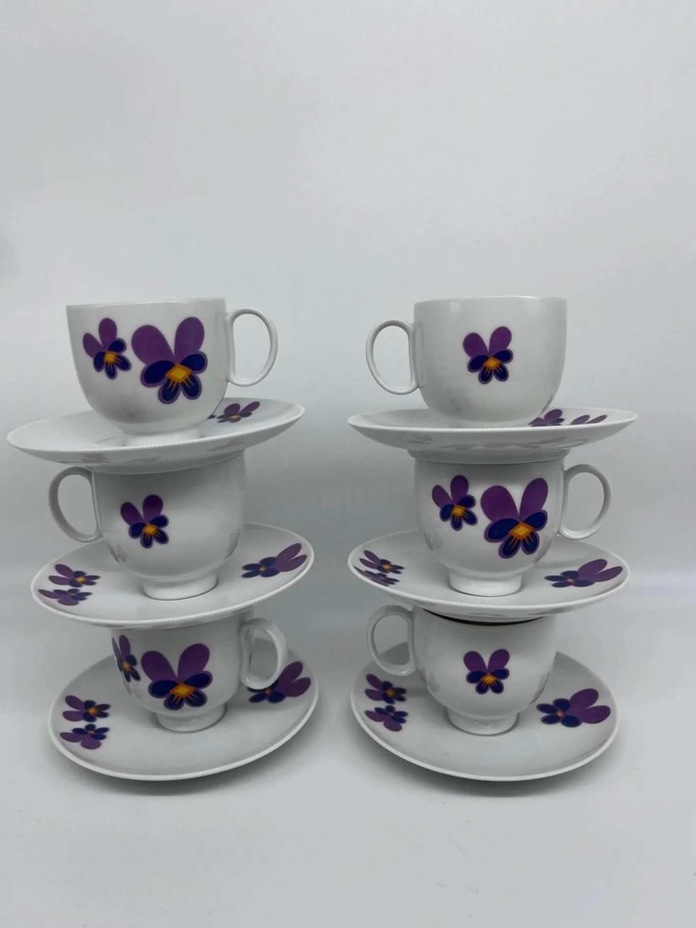 Vintage Tassen & Untertassen, 1970er, 10er Set