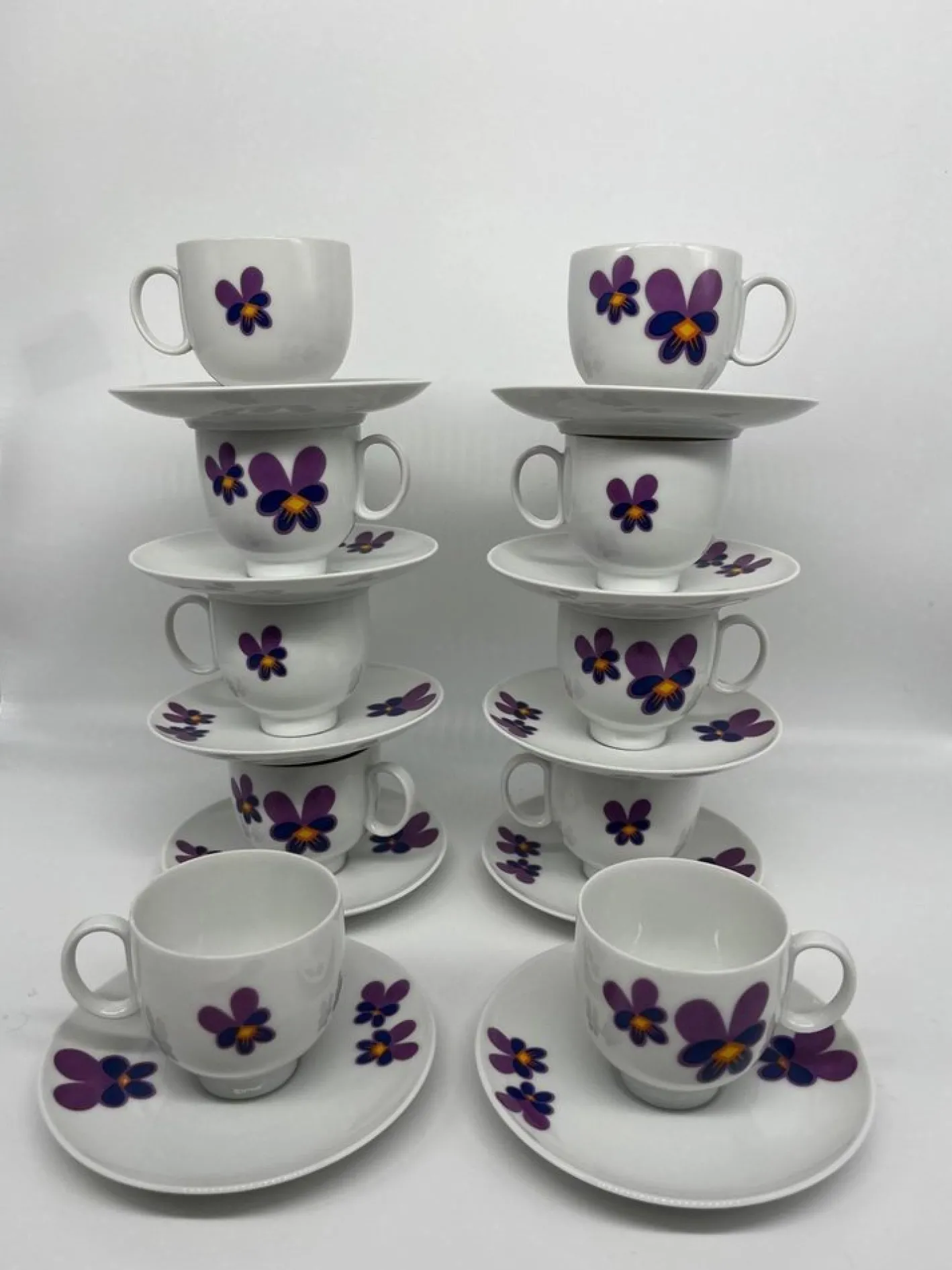 Vintage Tassen & Untertassen, 1970er, 10er Set