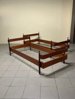 Vintage Teak Einzelbetten von Fratelli Proserpio, 1960er, 2er Set