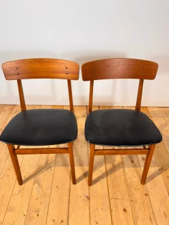 Vintage Teak Esszimmerstühle, Dänemark, 1960er, 2er Set
