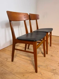 Vintage Teak Esszimmerstühle, Dänemark, 1960er, 2er Set