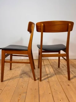 Vintage Teak Esszimmerstühle, Dänemark, 1960er, 2er Set