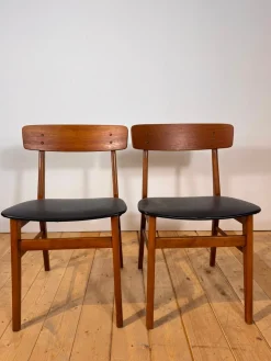 Vintage Teak Esszimmerstühle, Dänemark, 1960er, 2er Set