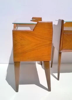 Vintage Teak Nachttische von Paolo Buffa, 1940er, 2er Set