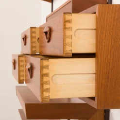 Vintage Teak Wall Unit by Kai Kristiansen for FM Mobler, 1960s