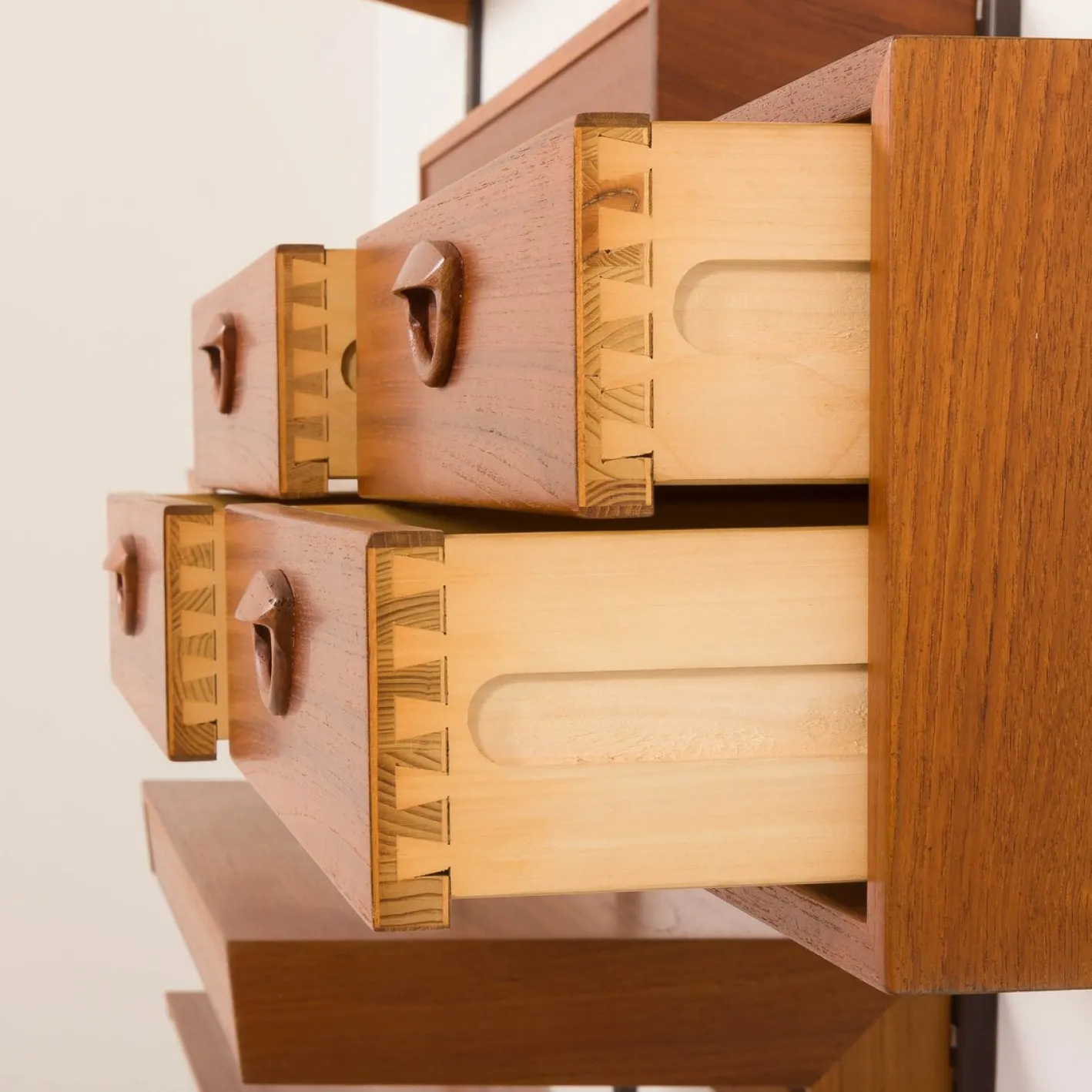 Vintage Teak Wall Unit by Kai Kristiansen for FM Mobler, 1960s