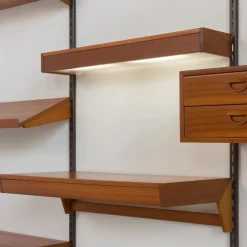 Vintage Teak Wall Unit by Kai Kristiansen for FM Mobler, 1960s