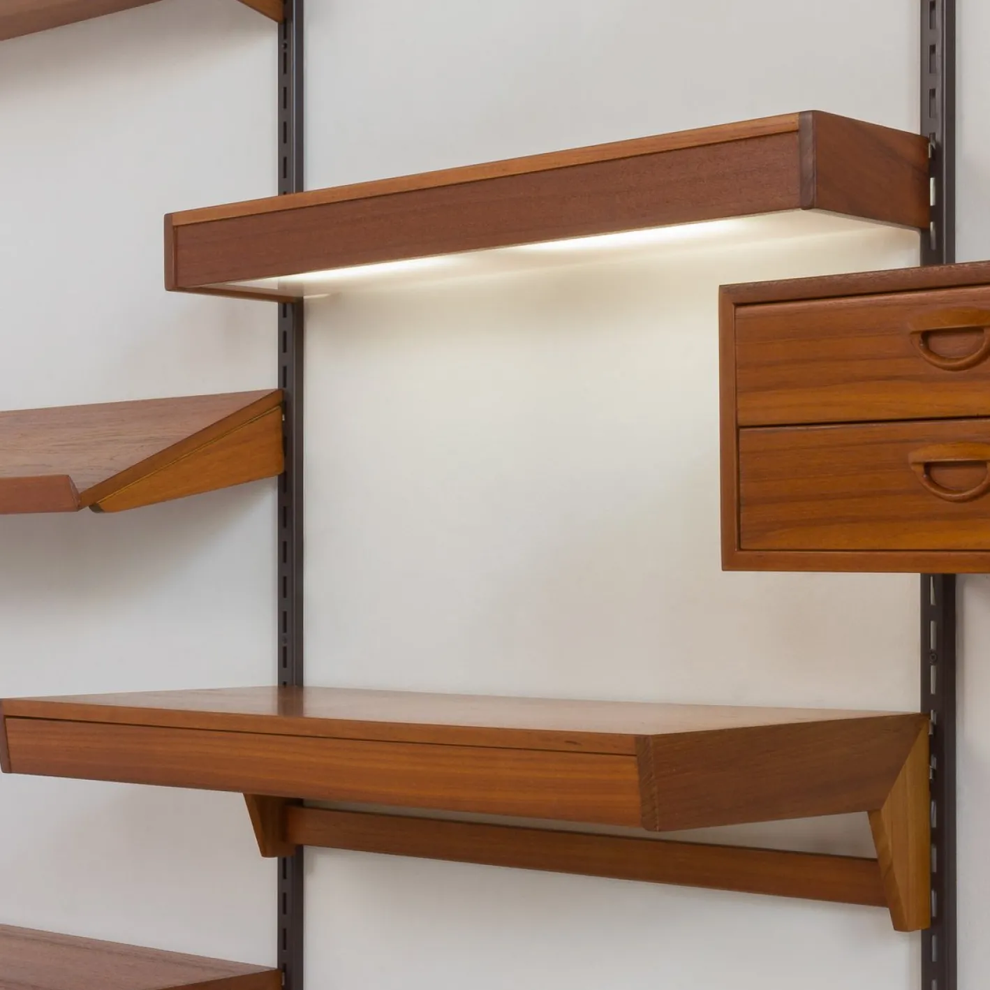 Vintage Teak Wall Unit by Kai Kristiansen for FM Mobler, 1960s