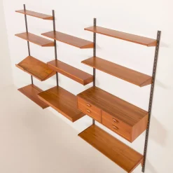 Vintage Teak Wall Unit by Kai Kristiansen for FM Mobler, 1960s