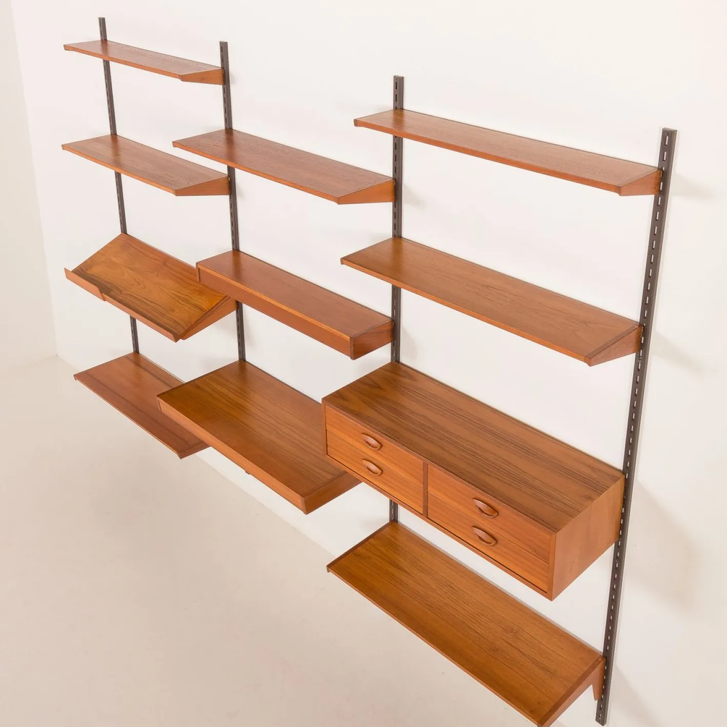 Vintage Teak Wall Unit by Kai Kristiansen for FM Mobler, 1960s