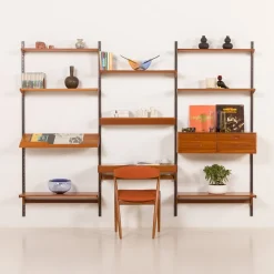 Vintage Teak Wall Unit by Kai Kristiansen for FM Mobler, 1960s