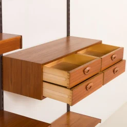 Vintage Teak Wall Unit by Kai Kristiansen for FM Mobler, 1960s