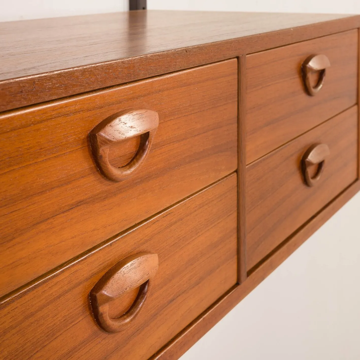 Vintage Teak Wall Unit by Kai Kristiansen for FM Mobler, 1960s