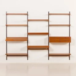 Vintage Teak Wall Unit by Kai Kristiansen for FM Mobler, 1960s