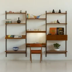 Vintage Teak Wall Unit by Kai Kristiansen for FM Mobler, 1960s