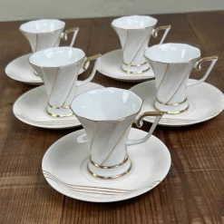 Vintage Teetassen mit Untertassen von Keito Japan, 1960er, 10er Set