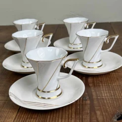 Vintage Teetassen mit Untertassen von Keito Japan, 1960er, 10er Set