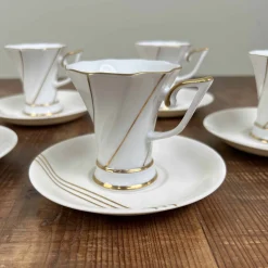 Vintage Teetassen mit Untertassen von Keito Japan, 1960er, 10er Set