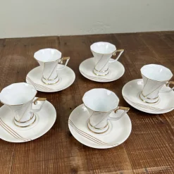 Vintage Teetassen mit Untertassen von Keito Japan, 1960er, 10er Set