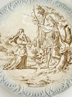 Vintage Teller mit verschiedenen Illustrationen, 1950, 4 . Set