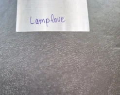 Vintage Tischlampe mit Glasfuß und paillettenförmigem Schirm von Lamplove, 1970er