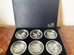 Vintage Untersetzer aus Kristallglas von Val Saint Lambert, 1970er, 6er Set