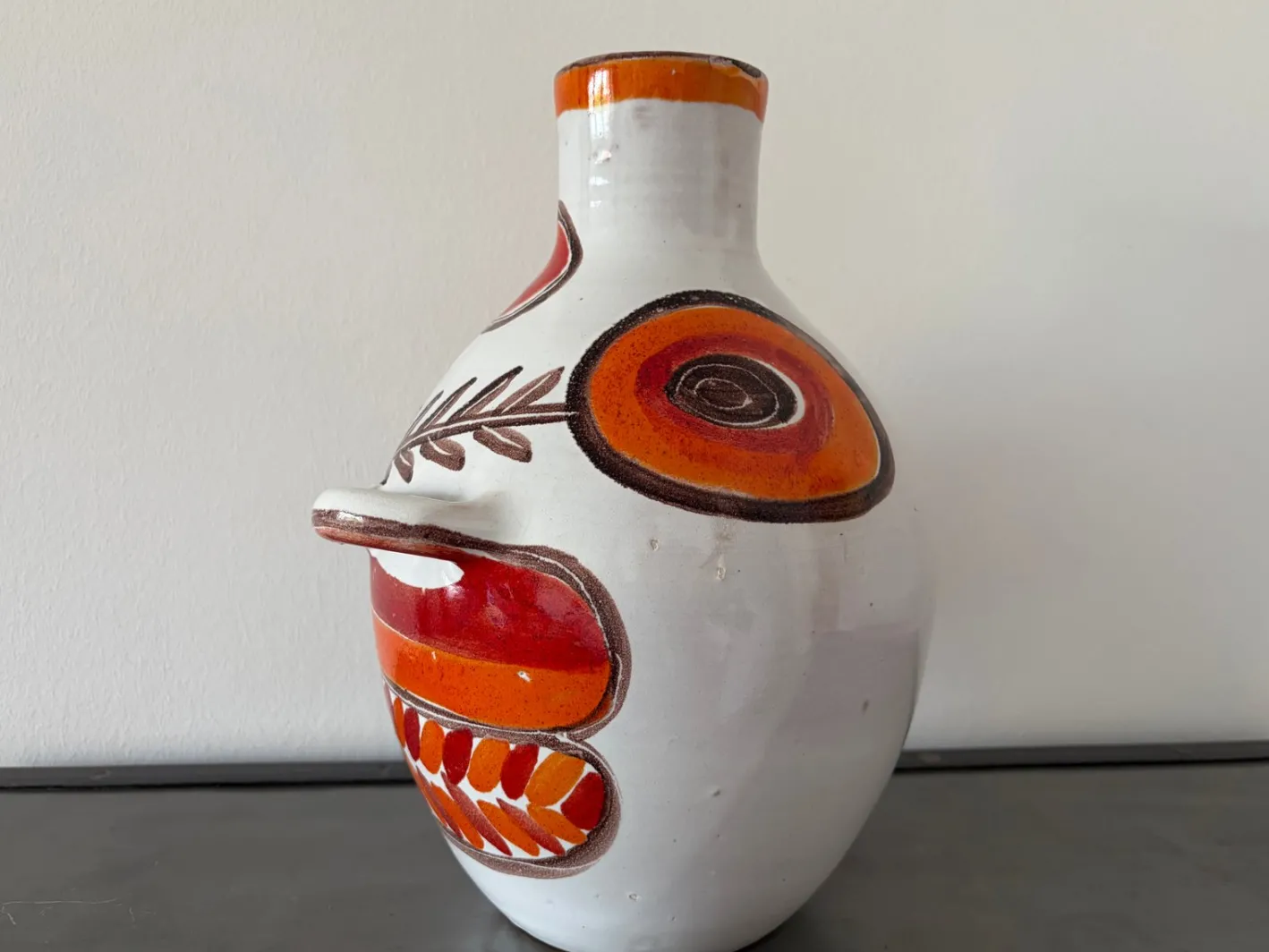 Vintage-Vase aus handbemalter Studio-Keramik von Giovanni De Simone, 1965
