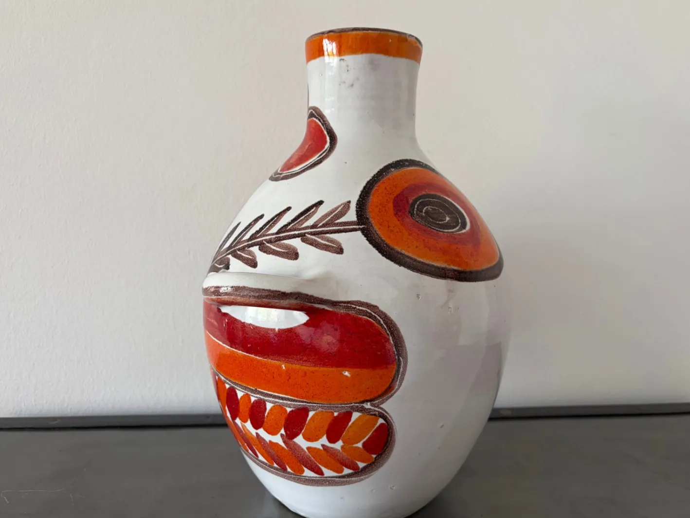 Vintage-Vase aus handbemalter Studio-Keramik von Giovanni De Simone, 1965