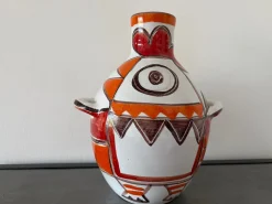 Vintage-Vase aus handbemalter Studio-Keramik von Giovanni De Simone, 1965