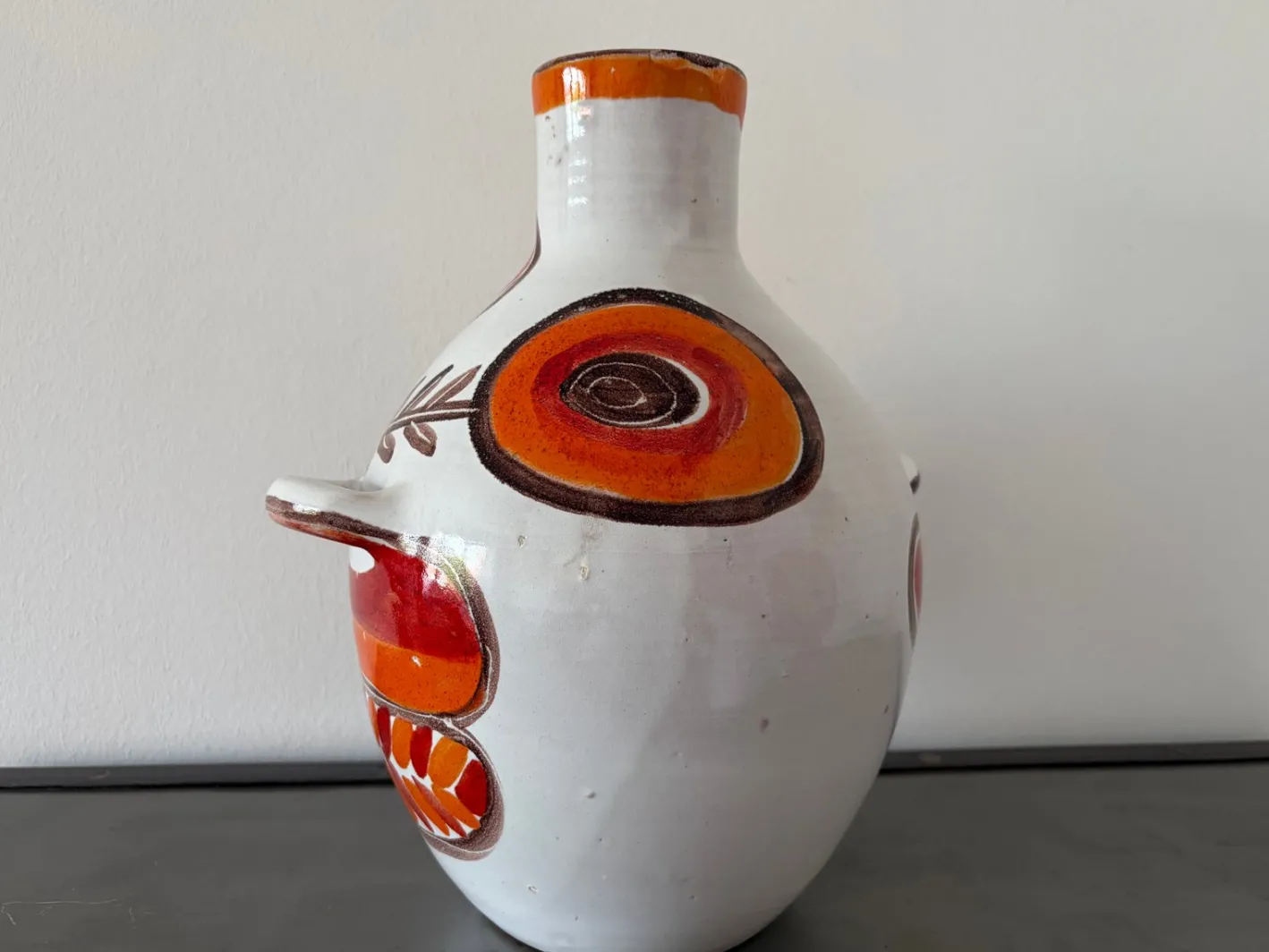Vintage-Vase aus handbemalter Studio-Keramik von Giovanni De Simone, 1965
