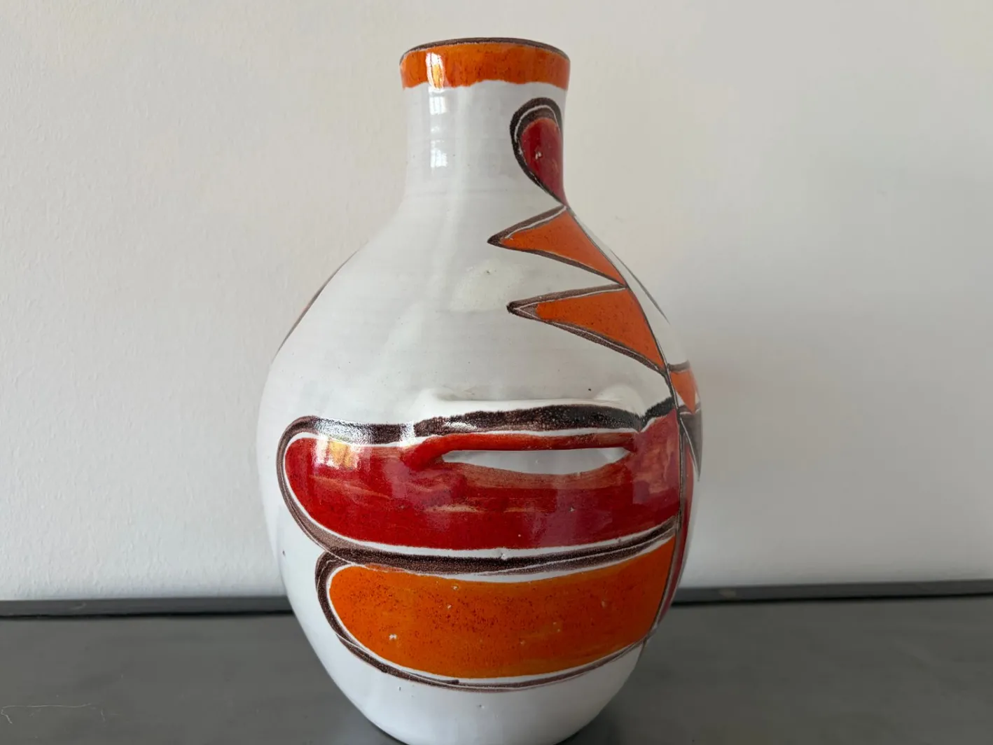 Vintage-Vase aus handbemalter Studio-Keramik von Giovanni De Simone, 1965