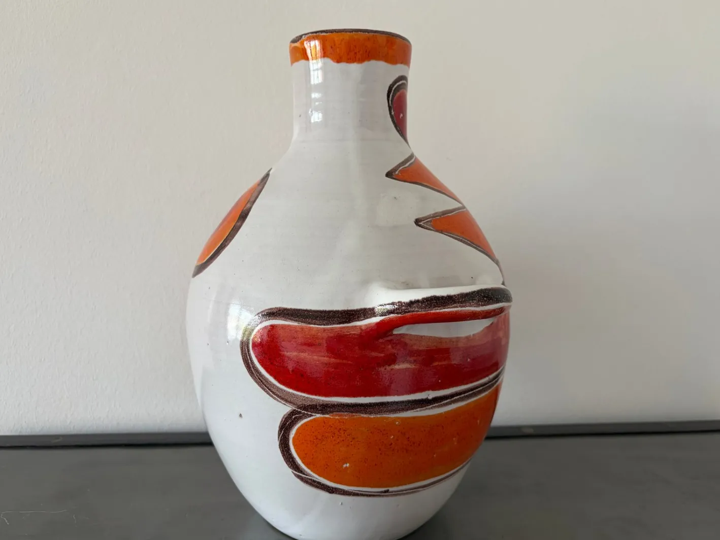 Vintage-Vase aus handbemalter Studio-Keramik von Giovanni De Simone, 1965
