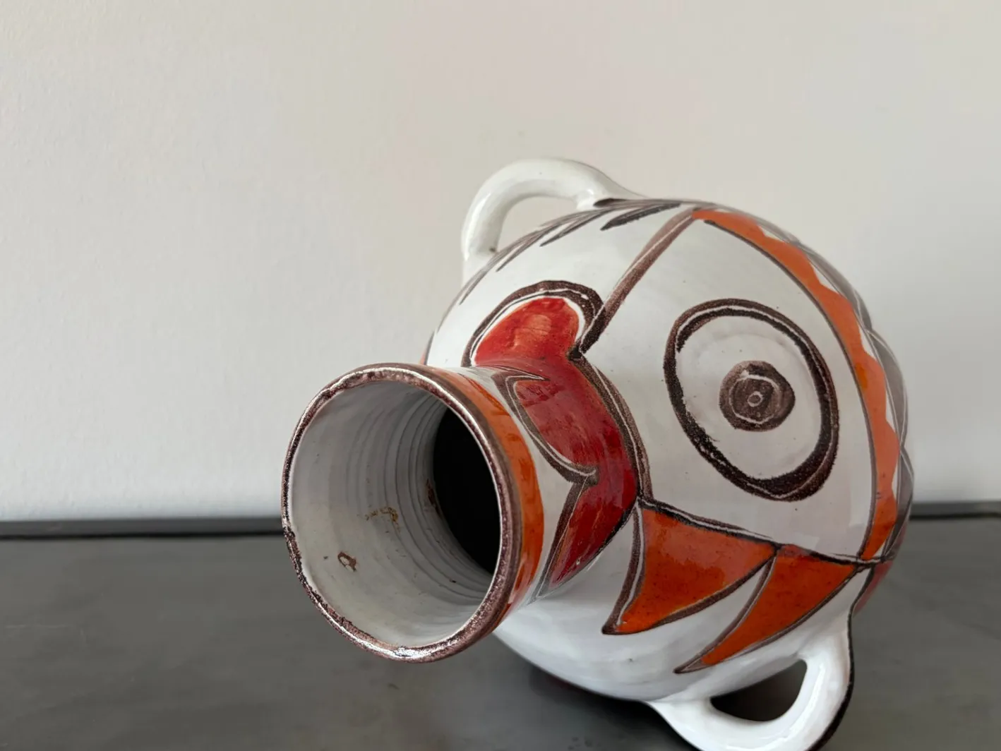 Vintage-Vase aus handbemalter Studio-Keramik von Giovanni De Simone, 1965